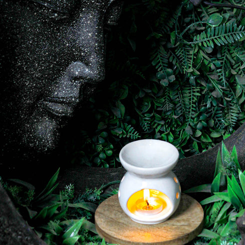 White Oval Ceramic Oil Diffuser Fragrance Humidifier